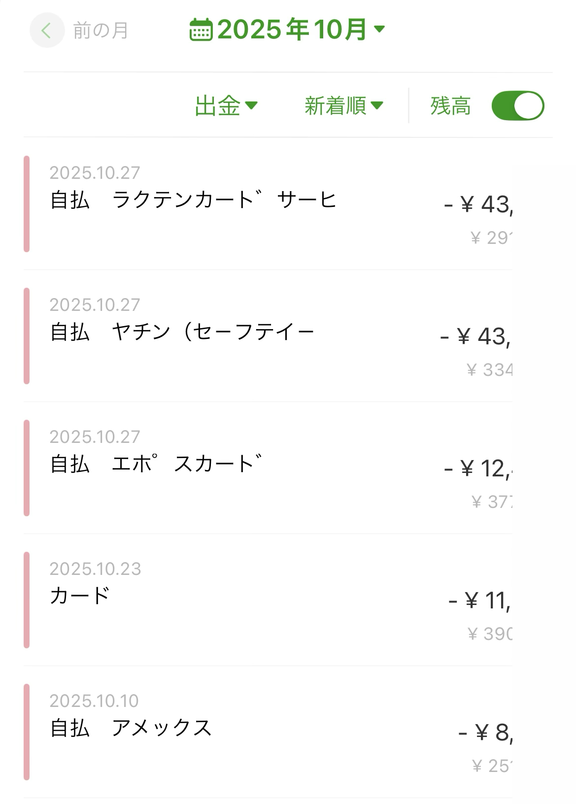 うつ病生活保護受給者の家計簿【2025年10月末時点】 うつ病生活保護受給者の家計簿【2025年10月末時点】
